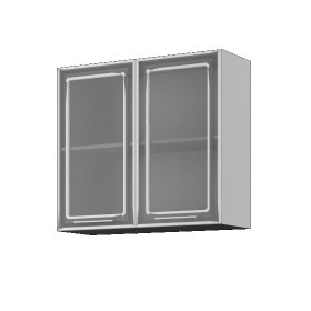Бетон ШВС 800 Шкаф верхний с двумя дверцами со стеклом в Камне-на-Оби - kamen-na-obi.katalogmebeli.com | фото