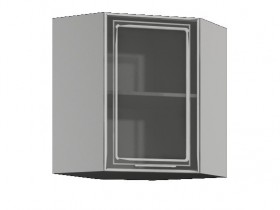 Бетон ШВУС 600*600 Шкаф верхний угловой со стеклом в Камне-на-Оби - kamen-na-obi.katalogmebeli.com | фото