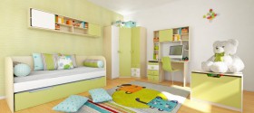 Детская комната Эппл (Зеленый/Белый/корпус Клен) в Камне-на-Оби - kamen-na-obi.katalogmebeli.com | фото 5