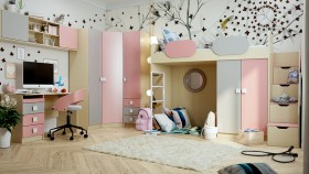 Детская комната Грэйси (Розовый/Серый/корпус Клен) в Камне-на-Оби - kamen-na-obi.katalogmebeli.com | фото
