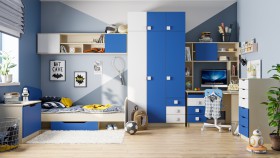 Детская комната Скай (Синий/Белый/корпус Клен) в Камне-на-Оби - kamen-na-obi.katalogmebeli.com | фото