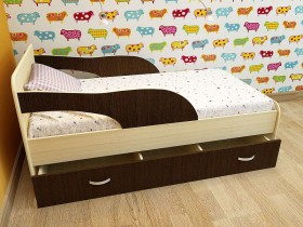 Кровать детская Максимка Млечный дуб/Венге в Камне-на-Оби - kamen-na-obi.katalogmebeli.com | фото