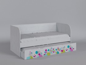 Диван-кровать Флёр (Белый/корпус Выбеленное дерево) в Камне-на-Оби - kamen-na-obi.katalogmebeli.com | фото