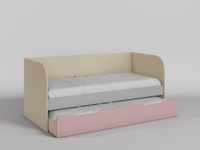 Диван-кровать Грэйси (Розовый/Серый/корпус Клен) в Камне-на-Оби - kamen-na-obi.katalogmebeli.com | фото