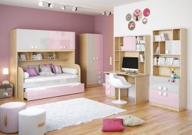 Диван-кровать Грэйси (Розовый/Серый/корпус Клен) в Камне-на-Оби - kamen-na-obi.katalogmebeli.com | фото 3