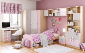 Диван-кровать Грэйси (Розовый/Серый/корпус Клен) в Камне-на-Оби - kamen-na-obi.katalogmebeli.com | фото 5