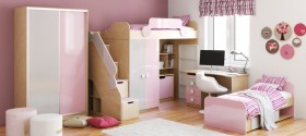 Диван-кровать Грэйси (Розовый/Серый/корпус Клен) в Камне-на-Оби - kamen-na-obi.katalogmebeli.com | фото 7