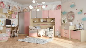 Диван-кровать Грэйси (Розовый/Серый/корпус Клен) в Камне-на-Оби - kamen-na-obi.katalogmebeli.com | фото 9