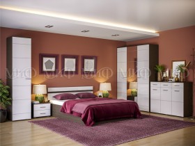 Спальня Нэнси (Венге/Белый глянец) в Камне-на-Оби - kamen-na-obi.katalogmebeli.com | фото