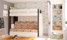 Кровать с диваном 75 Карамель Атлант (Венге Магия /Сосна Карелия/Савана) в Камне-на-Оби - kamen-na-obi.katalogmebeli.com | фото