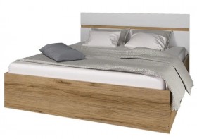 Ким кровать 1,4 (Дуб сонома/белый глянец) в Камне-на-Оби - kamen-na-obi.katalogmebeli.com | фото