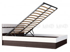 Ким кровать с подъемным механизмом 1,6 (Венге/белый глянец) в Камне-на-Оби - kamen-na-obi.katalogmebeli.com | фото 2