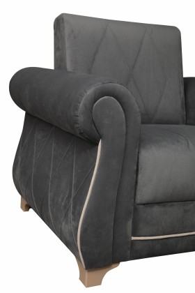 Кресло для отдыха "Порто" (велюр графит / микровельвет крем) в Камне-на-Оби - kamen-na-obi.katalogmebeli.com | фото 7