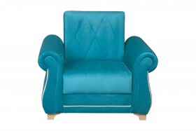 Кресло для отдыха "Порто" (велюр киви бирюза / микровельвет крем) в Камне-на-Оби - kamen-na-obi.katalogmebeli.com | фото 3