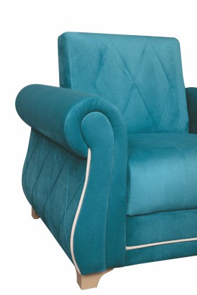 Кресло для отдыха "Порто" (велюр киви бирюза / микровельвет крем) в Камне-на-Оби - kamen-na-obi.katalogmebeli.com | фото 5