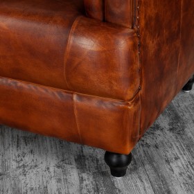 Кресло кожаное Лофт Честер-Нью (Коричневый, Рыжий) в Камне-на-Оби - kamen-na-obi.katalogmebeli.com | фото 8