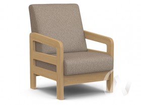 Кресло отдыха Вега-34 (бук лак/UNO CARAMEL) в Камне-на-Оби - kamen-na-obi.katalogmebeli.com | фото 1
