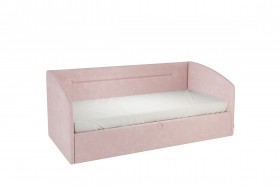 Кровать 0.9 Альба Софа (Нежно-розовый велюр) в Камне-на-Оби - kamen-na-obi.katalogmebeli.com | фото