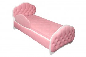 Кровать 160 Гармония 36 Светло-розовый (мягкий бортик) в Камне-на-Оби - kamen-na-obi.katalogmebeli.com | фото