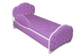 Кровать 160 Гармония 67 Светло-фиолетовый (мягкий бортик) в Камне-на-Оби - kamen-na-obi.katalogmebeli.com | фото