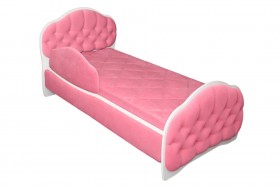 Кровать 160 Гармония 89 Розовый (мягкий бортик) в Камне-на-Оби - kamen-na-obi.katalogmebeli.com | фото