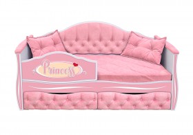 Кровать 160 серии Иллюзия 2 ящика 15 Бледно-розовый (подушки) в Камне-на-Оби - kamen-na-obi.katalogmebeli.com | фото