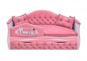 Кровать 160 серии Иллюзия 2 ящика 36 Розовый (мягкий бортик/подушки) в Камне-на-Оби - kamen-na-obi.katalogmebeli.com | фото 1