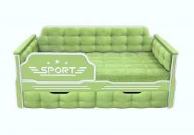 Кровать 160 серии Спорт 2 ящика 81 Фисташка (мягкие боковые накладки) в Камне-на-Оби - kamen-na-obi.katalogmebeli.com | фото