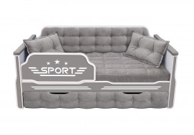 Кровать 170 серии Спорт 1 ящик 45 Серый (подушки) в Камне-на-Оби - kamen-na-obi.katalogmebeli.com | фото 1