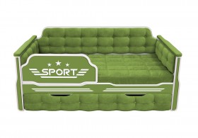 Кровать 170 серии Спорт 1 ящик 76 Зелёный (мягкие боковые накладки) в Камне-на-Оби - kamen-na-obi.katalogmebeli.com | фото