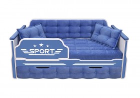 Кровать 170 серии Спорт 1 ящик 85 Синий (подушки) в Камне-на-Оби - kamen-na-obi.katalogmebeli.com | фото
