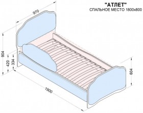 Кровать 180 Атлет 76 Зелёный (мягкий бортик) в Камне-на-Оби - kamen-na-obi.katalogmebeli.com | фото 2