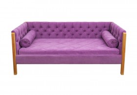 Кровать 180 серии Леди  32 Фиолетовый (подушка валик) в Камне-на-Оби - kamen-na-obi.katalogmebeli.com | фото