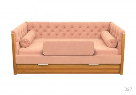 Кровать 180 серии Леди + ящик 15 Бледно-розовый (мягкий бортик/подушка валик) в Камне-на-Оби - kamen-na-obi.katalogmebeli.com | фото
