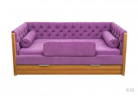 Кровать 180 серии Леди + ящик 32 Фиолетовый (мягкий бортик/подушка валик) в Камне-на-Оби - kamen-na-obi.katalogmebeli.com | фото