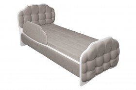 Кровать 190 Атлет Lux 96 Серый (мягкий бортик) в Камне-на-Оби - kamen-na-obi.katalogmebeli.com | фото