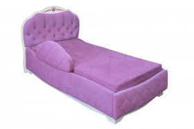 Кровать 190 Гармония Lux 67 Светло-фиолетовый (мягкий бортик) в Камне-на-Оби - kamen-na-obi.katalogmebeli.com | фото