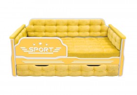 Кровать 190 серии Спорт 1 ящик 74 Жёлтый (мягкие боковые накладки) в Камне-на-Оби - kamen-na-obi.katalogmebeli.com | фото