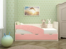 Кровать Бабочки 1,6м (Розовый металлик) в Камне-на-Оби - kamen-na-obi.katalogmebeli.com | фото 1
