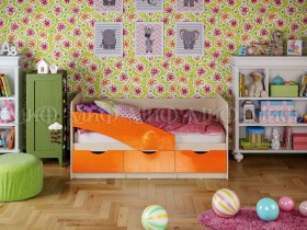 Кровать Бабочки 1,8м (Оранжевый металлик) в Камне-на-Оби - kamen-na-obi.katalogmebeli.com | фото