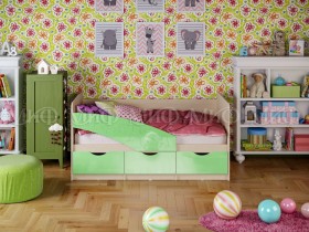 Кровать Бабочки 2,0м (Салатовый металлик) в Камне-на-Оби - kamen-na-obi.katalogmebeli.com | фото