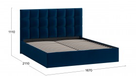 Кровать без ПМ «Эмбер» Велюр Confetti/Blue в Камне-на-Оби - kamen-na-obi.katalogmebeli.com | фото 2
