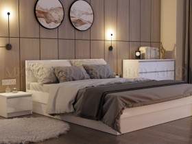 Кровать Челси 1400 (Белый/Белый глянец) в Камне-на-Оби - kamen-na-obi.katalogmebeli.com | фото 2
