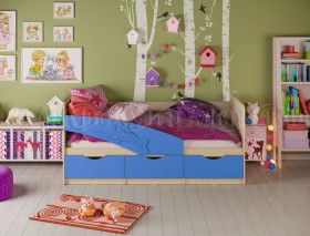 Кровать детская 1,6м Дельфин (Синий матовый) в Камне-на-Оби - kamen-na-obi.katalogmebeli.com | фото