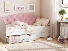 Кровать детская Эльза Белый/Розовый в Камне-на-Оби - kamen-na-obi.katalogmebeli.com | фото 1