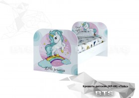Кровать детская КР-08 Тойс (белый/белый,фотопечать Little Pony) в Камне-на-Оби - kamen-na-obi.katalogmebeli.com | фото