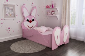 Кровать детская Зайка 1.6 Розовый/Белый в Камне-на-Оби - kamen-na-obi.katalogmebeli.com | фото
