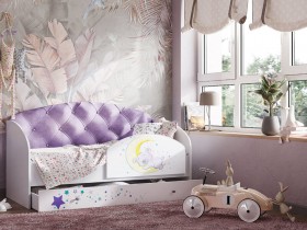 Кровать детская Звездочка Белый/Фиолетовый в Камне-на-Оби - kamen-na-obi.katalogmebeli.com | фото