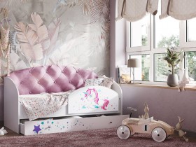 Кровать детская Звездочка Белый/Розовый в Камне-на-Оби - kamen-na-obi.katalogmebeli.com | фото