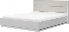 Кровать двойная 1400х2000 Вива (Белый/Белый глянец/Платина) в Камне-на-Оби - kamen-na-obi.katalogmebeli.com | фото